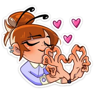 ❤️ 4646d543 amour, coeurs, dessin animé, mignon, autocollant, fille, romantique telegram sticker