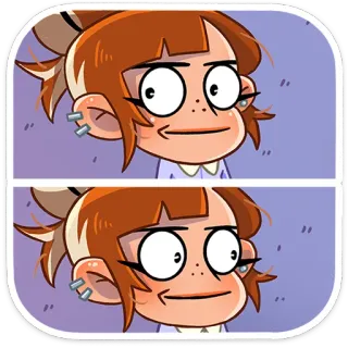 😐 da7d7b49 dessin animé, fille, illustration, personnage, drôle, portrait telegram sticker