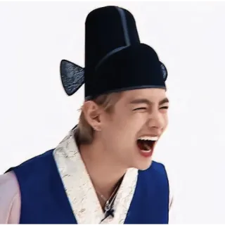 🤣 ba5869ed 한국, 전통 의상, 한복, 사람, 남자, 웃음, 모자, 행복 telegram sticker