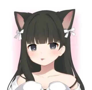 😛 9614720c Anime, Fille chat, Dessin animé, Kawaii, Mignon, Manga telegram sticker