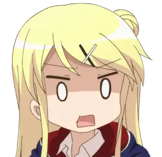 😳 9c83ea08 애니메이션, 만화, 여자, 화난, 금발 머리 telegram sticker