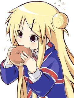 🍩 ff485332 애니메이션, 만화, 만화영화, 여자, 귀여운, 음식 telegram sticker