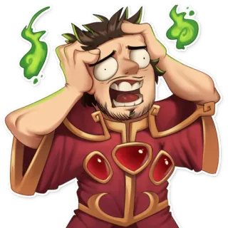 😱 66e7a87f 震惊, 卡通, 沮丧, 法师 telegram sticker