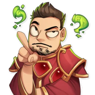 🤔 e9478596 卡通, 男人, 思考, 问题, 问号, 角色 telegram sticker