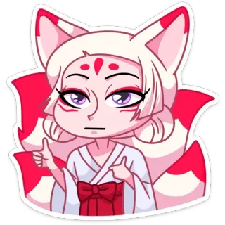 👍 15f33dc1 Anime, Fille renard, Pouce levé, Personnage, Mignon telegram sticker