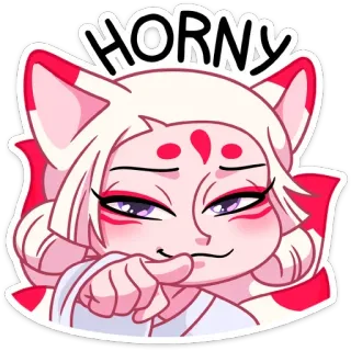🥵 9c69c087 HORNY style anime, dessin animé, renard, personnage, coquin, suffisant, mignon telegram sticker