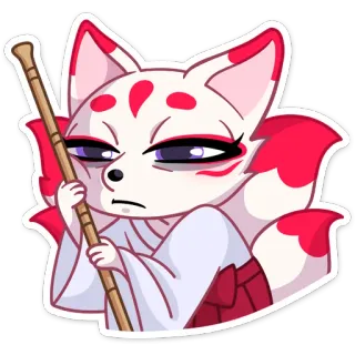 😐 3f605eb8 fuchs, anime, figur, niedlich, aufkleber telegram sticker