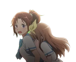 ❤ e56b66e9 Anime, Gadis, Persahabatan, Lucu, Emosi, Peluk telegram sticker