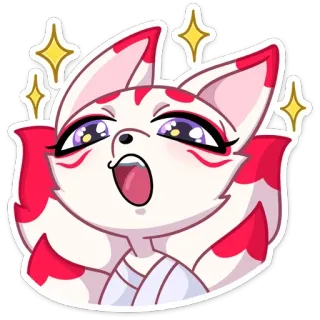 🤩 92905cd4 rubah, anime, stiker, imut, bintang, kartun, kawaii, manga telegram sticker