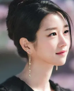 😍 4924ca5d femme, portrait, asiatique, boucles d'oreilles, beauté telegram sticker