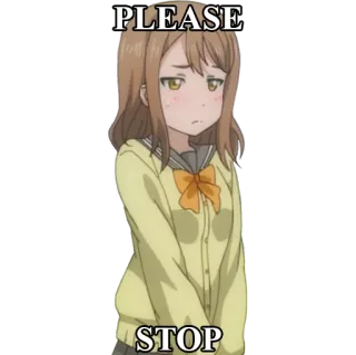 😒 c8e9793e PLEASE
STOP アニメ, 女の子, お願い, 止めて, ミーム telegram sticker