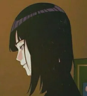 🌟 edb44093 kobieta, anime, dziewczyna, czarne włosy, portret, kreskówka telegram sticker