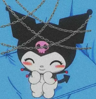 🖤 8205a281 Kuromi Kuromi, Sanrio, Anime, Kawaii, Cadenas, Cráneo telegram sticker