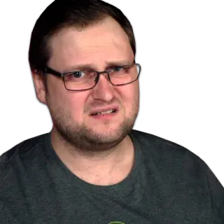 😕 b3c7b11c man, bril, uitdrukking, walging, portret, persoon, gezicht telegram sticker