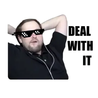 😎 25ac1360 DEAL WITH IT Deal with it, Meme, Sonnenbrille, Pixelbrille, Internet Meme telegram sticker