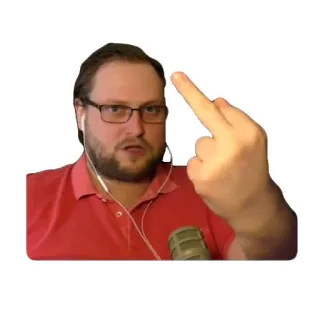 🖕 4352933c Stinkefinger, beleidigend, Geste, Mann, beschimpfend telegram sticker