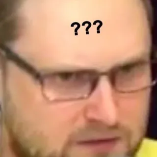 🙂 0b79e2a5 ??? 问题, 困惑, 肖像, 男人, 眼镜 telegram sticker