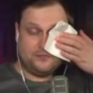 🥲 3c6d76c4 哭, 男人, 悲伤, 纸巾, 情绪化 telegram sticker