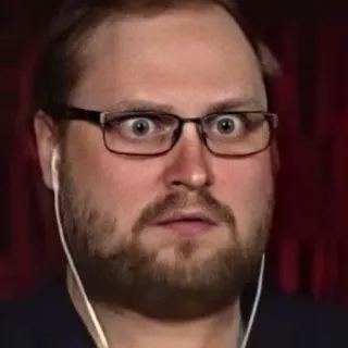 👁️ a23cc985 男人, 肖像, 眼镜, 震惊, 脸, 表情, 人 telegram sticker