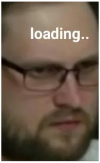 🤨 035605ec loading.. 로딩, 남자, 안경, 밈 telegram sticker