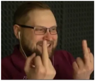 🖕 410ef387 가운데 손가락, 불쾌한, 제스처, 남자, 어른 telegram sticker