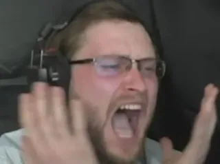 🌟 1e189041 homem, gritando, animado, reação, pessoa telegram sticker