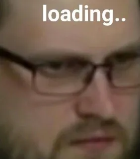 🌟 6951b5e2 loading.. Meme, Carregando, Cultura da internet, Engraçado, Retrato, Óculos, Homem telegram sticker