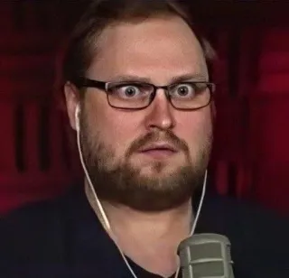 🌟 a5959b89 homem, óculos, microfone, podcast, surpreso, chocado telegram sticker