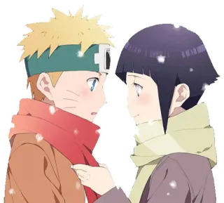 👫 32d6a0f1 Naruto อนิเมะ, นารูโตะ, ฮินาตะ, คู่รัก, ความรัก, ผ้าพันคอ, หิมะ telegram sticker