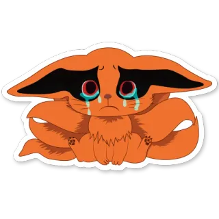 😭 58e4ebee Kurama Naruto kurama, naruto, anime, manga, fox, nine-tailed fox, sad telegram sticker