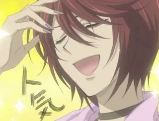 😄 300e3ed5 トリス аниме, рыжие волосы, улыбка, весёлый, блеск telegram sticker