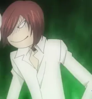 😈 9fb1045a Аниме, Мультфильм, Персонаж, Мужчина, Белый костюм telegram sticker