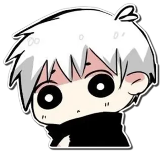 😶 5866d464 Anime, Manga, Chibi, Dễ thương, Tóc trắng, Hoạt hình, Hình dán whatsapp sticker