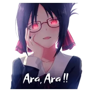 😈 6d23e3e2 Ara, Ara!! Anime, Cô gái, Kính, Ara Ara, Dễ thương whatsapp sticker