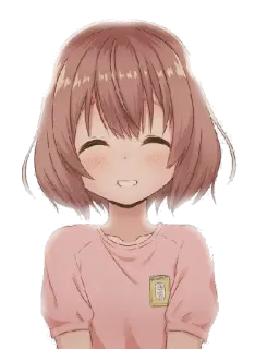 😁 6eaa9813 anime, cô gái, mỉm cười, dễ thương, minh họa, hoạt hình whatsapp sticker