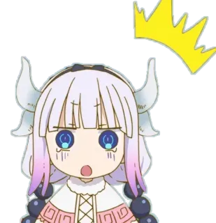 😱 767ad302 Kanna Kamui Miss Kobayashi's Dragon Maid Anime, Rồng, Dễ thương, Kawaii, Ngạc nhiên, Sốc whatsapp sticker