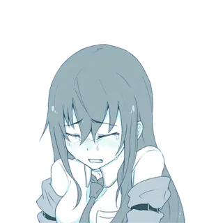 😢 cb2630a0 อนิเมะ, เศร้า, ผู้หญิง, ร้องไห้, อารมณ์, น้ำตา telegram sticker