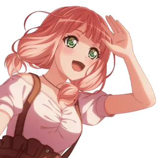 🦩 2604d0a4 anime, meisje, personage, roze haar, glimlachend, schattig telegram sticker