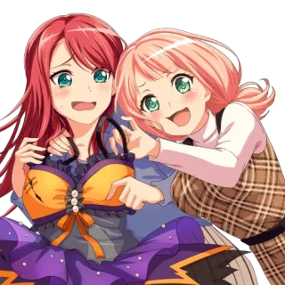 🦩 2ef692d8 anime, vriendschap, halloween, meisjes telegram sticker