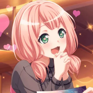 🦩 3b7b9e03 anime, meisje, roze haar, schattig, personage telegram sticker