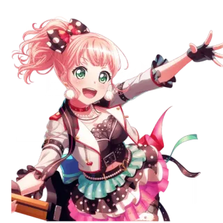 🦩 6bf32eca anime meisje, schattig, kawaii, roze haar, idol, cartoon, glimlachend telegram sticker