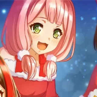 🦩 81731ff9 Anime, Cartoon, Meisje, Leuk, Kerst, Feestelijk telegram sticker