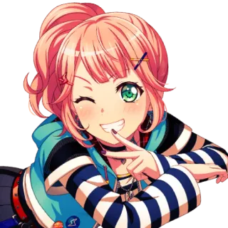 🦩 8ec36d1c Anime, Meisje, Knipoog, Schattig, Cartoon, Portret telegram sticker