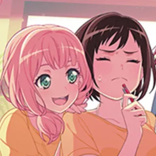 🦩 ae254c7b Anime, Meisjes, Vriendschap, Schattig, Cartoon telegram sticker