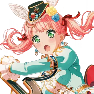 🦩 df8af55b Anime, Meisje, Leuk, Personage, Roze haar, Groene ogen telegram sticker