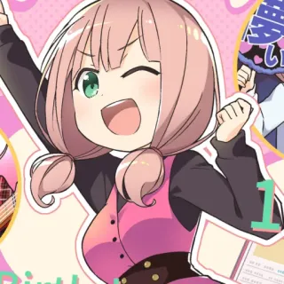 🦩 f2b4f641 Anime, Cartoon, Meisje, Leuk, Roze haar, Knipoog telegram sticker