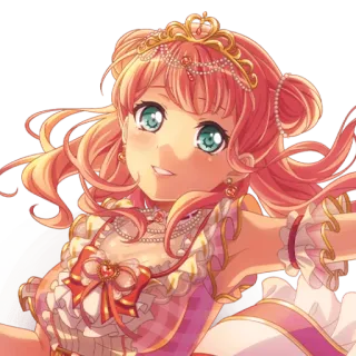 🦩 f68f42b5 anime meisje, roze haar, kroon, schattig, anime, personage, meisje telegram sticker