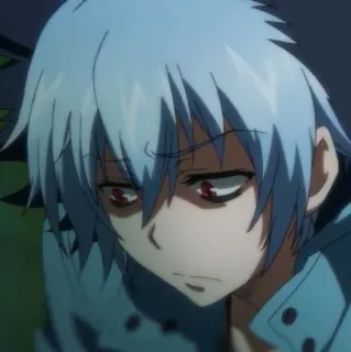 🖇 9949982a Аниме, Персонаж, Серьезный, Белые волосы, Красные глаза telegram sticker