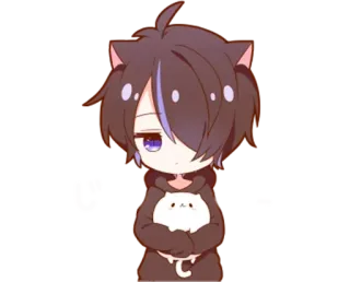 😞 317206c8 じ Anime, Kawaii, Chibi, Carino, Gatto, Giapponese, Manga whatsapp sticker