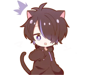 ⁉️ b2b3c1d0 マシー anime, gatto, kawaii, chibi whatsapp sticker